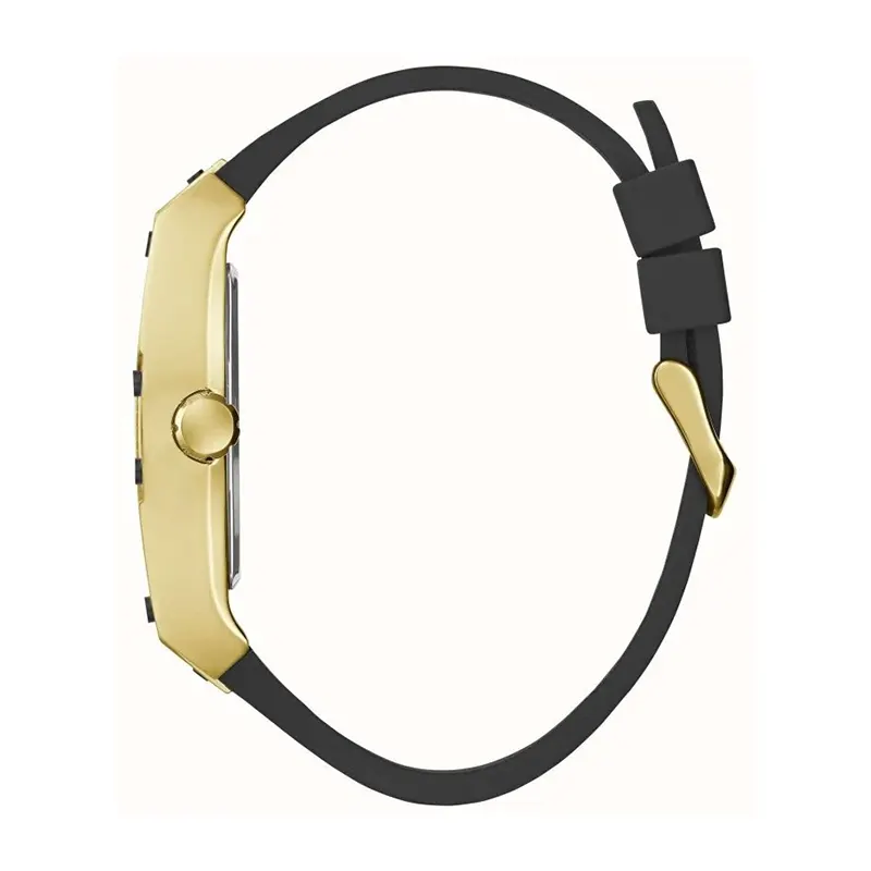 Guess Legend Black Dial Gold Bezel Men’s Watch- GW0500G1